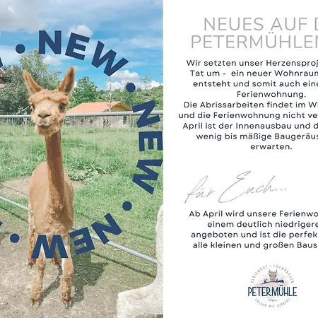 Petermuehle Urlaub Mit Alpakas Lägenhet *